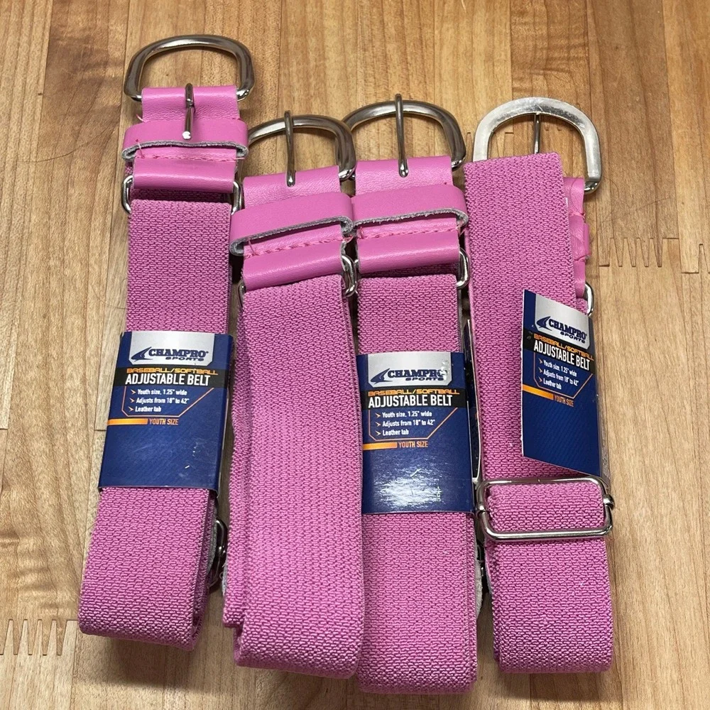 Champro Sports Youth Pink Baseball Softball Adjustable Belts Pack‎ of 4 A060Y